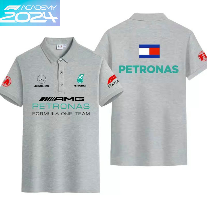 2024 Polo Mercedes Petronas Tommy Manche Courte Coton Couleur Unie